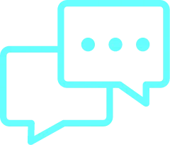 text boxes representing speech